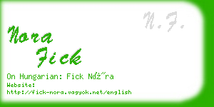 nora fick business card
